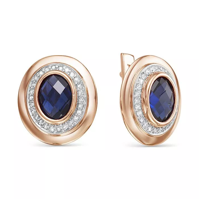 Серьги из красного золота с сапфиром V20911511600