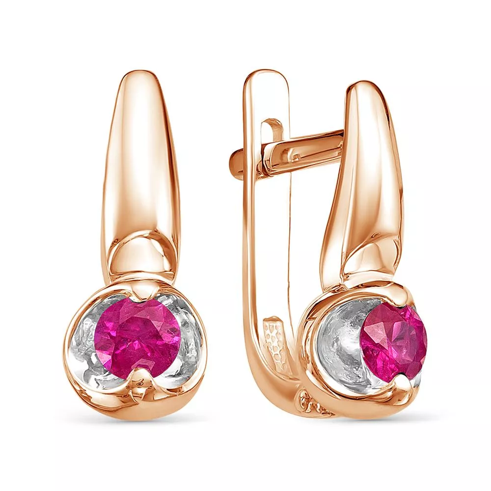 Серьги из красного золота с рубином V23481511200