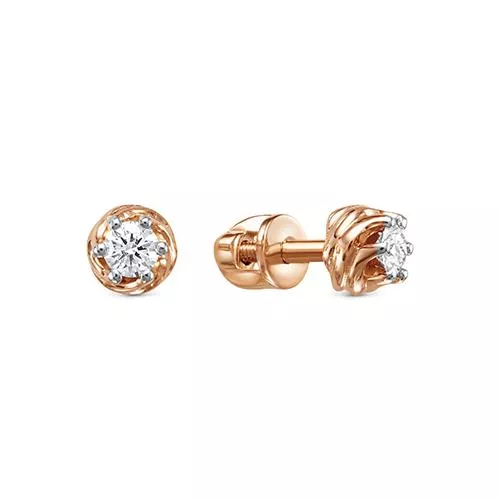Серьги из красного золота с бриллиантом V41161510000