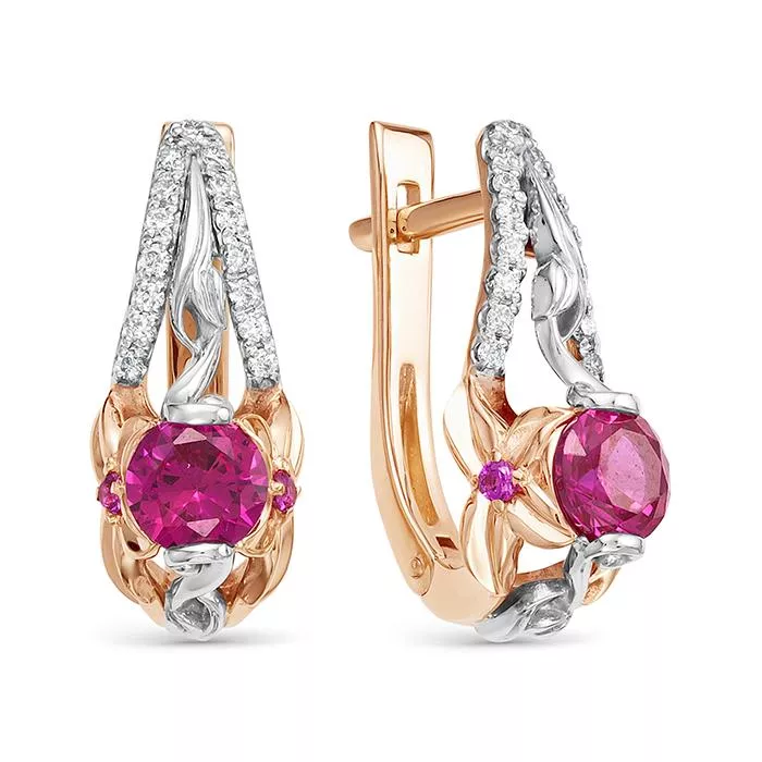 Серьги из красного золота с рубином V26261510800