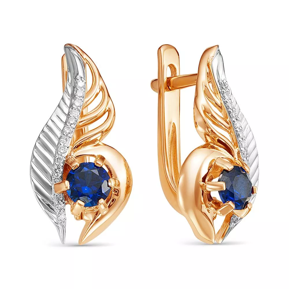 Серьги из красного золота с сапфиром V24251510300