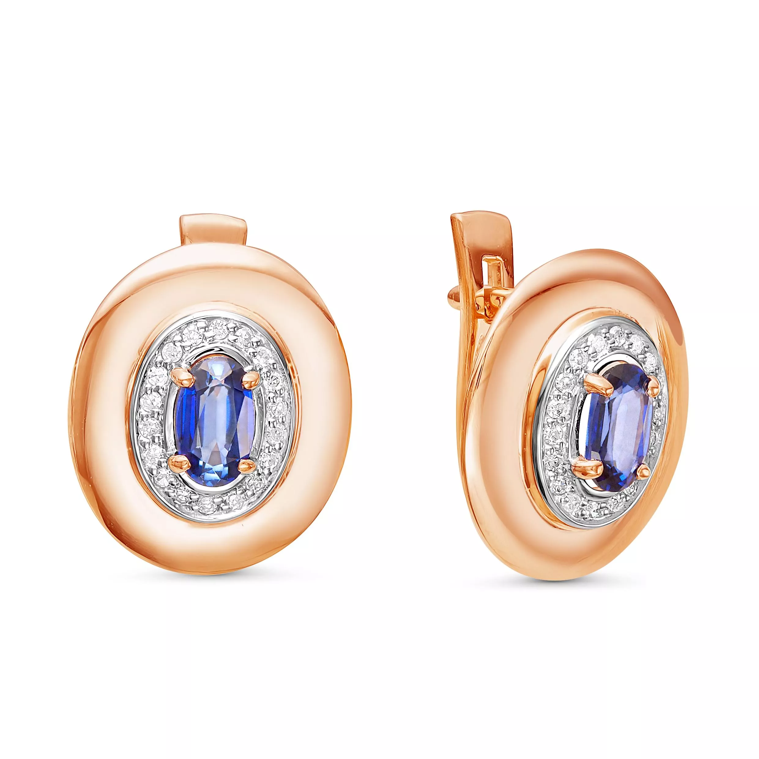 Серьги из красного золота с сапфиром V21461510300