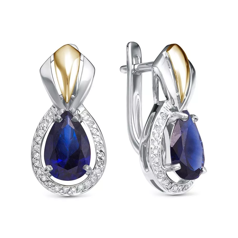 Серьги из белого золота с сапфиром V27692531600