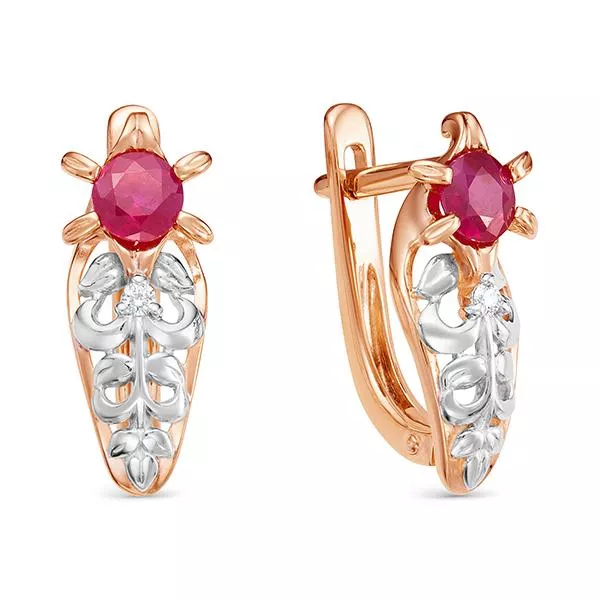 Серьги из красного золота с рубином V24161510500