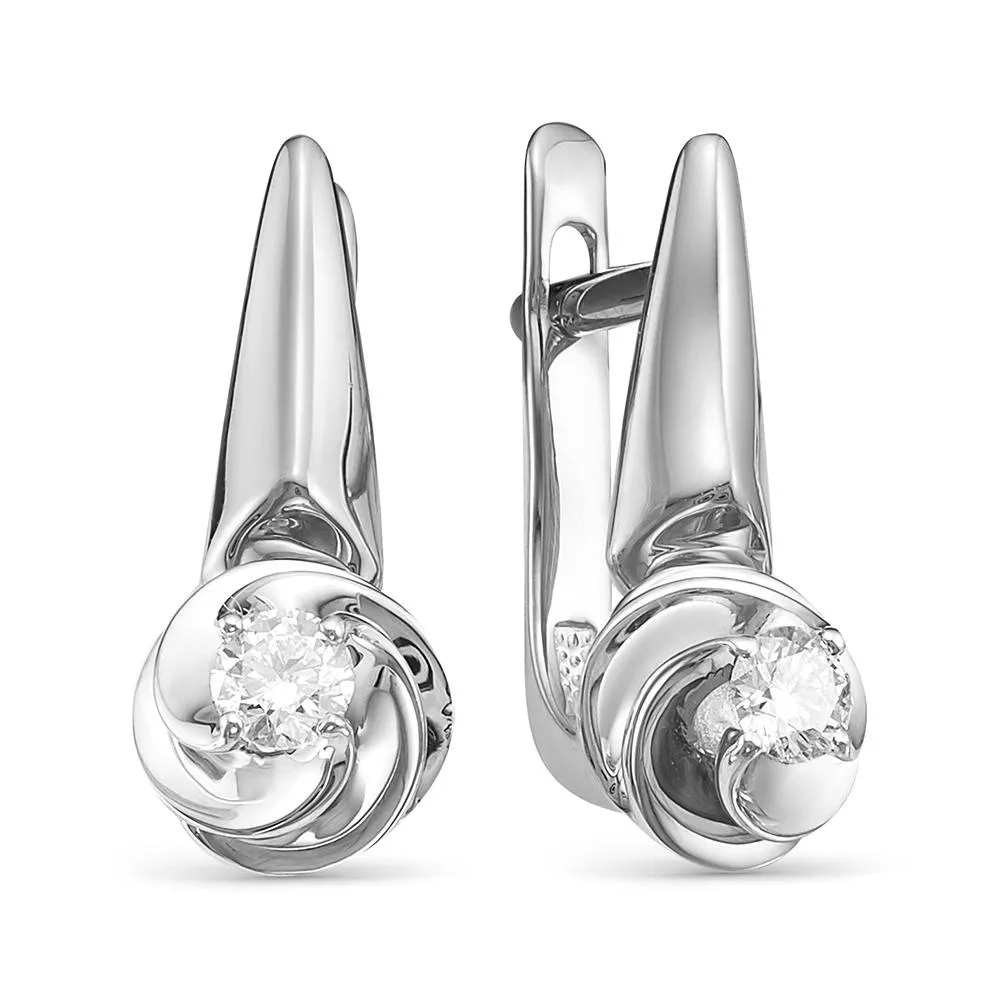 Серьги из белого золота с бриллиантом V24012510000