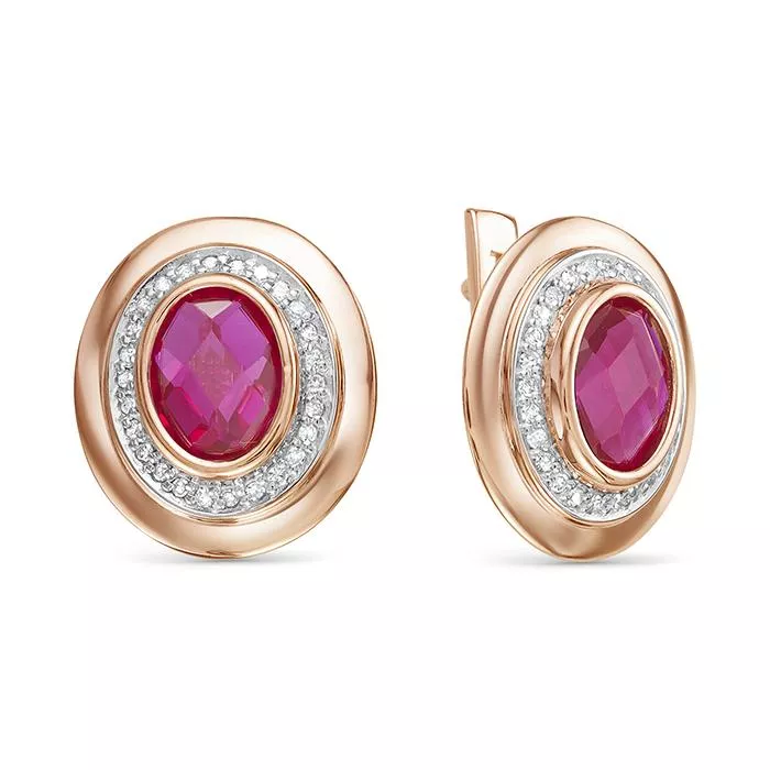 Серьги из красного золота с рубином V20911511800
