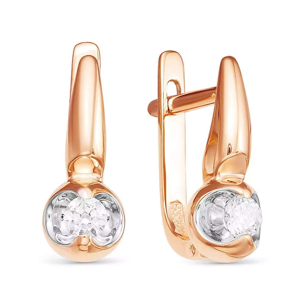 Серьги из красного золота с бриллиантом V24651510000