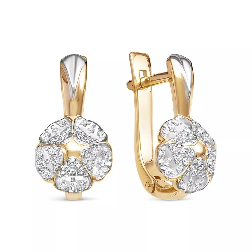 Серьги из лимонного золота с бриллиантом V28463510001