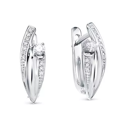 Серьги из белого золота с бриллиантом V28112510000