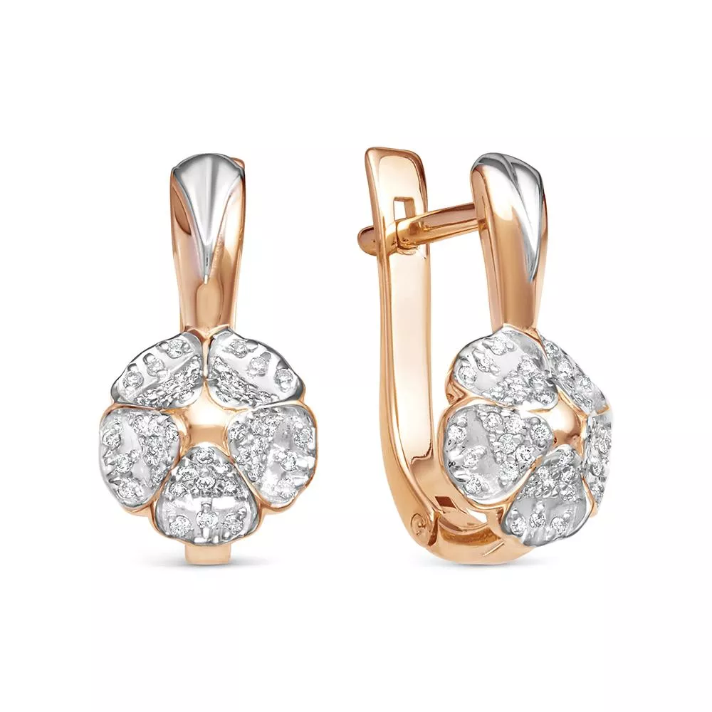 Серьги из красного золота с бриллиантом V28461510001