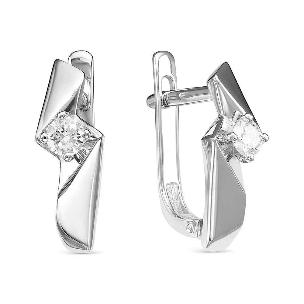 Серьги из белого золота с бриллиантом V24032510000