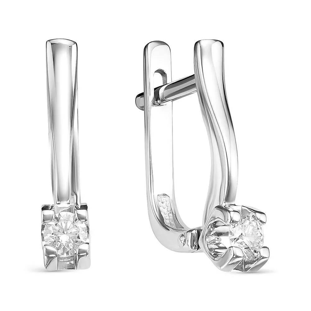 Серьги из белого золота с бриллиантом V21872510000