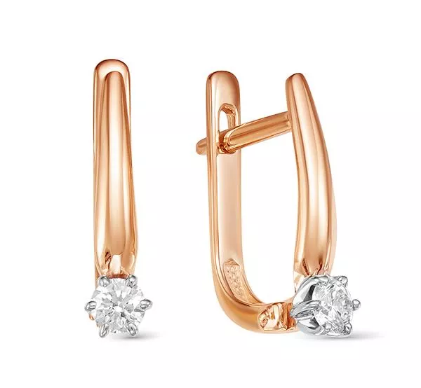 Серьги из красного золота с бриллиантом V22731510000