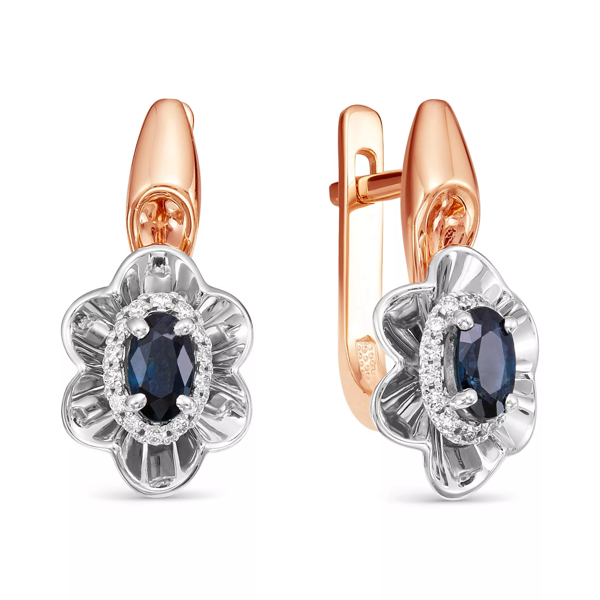 Серьги из красного золота с сапфиром V25671510300