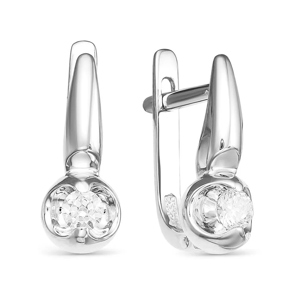 Серьги из белого золота с бриллиантом V24652510000