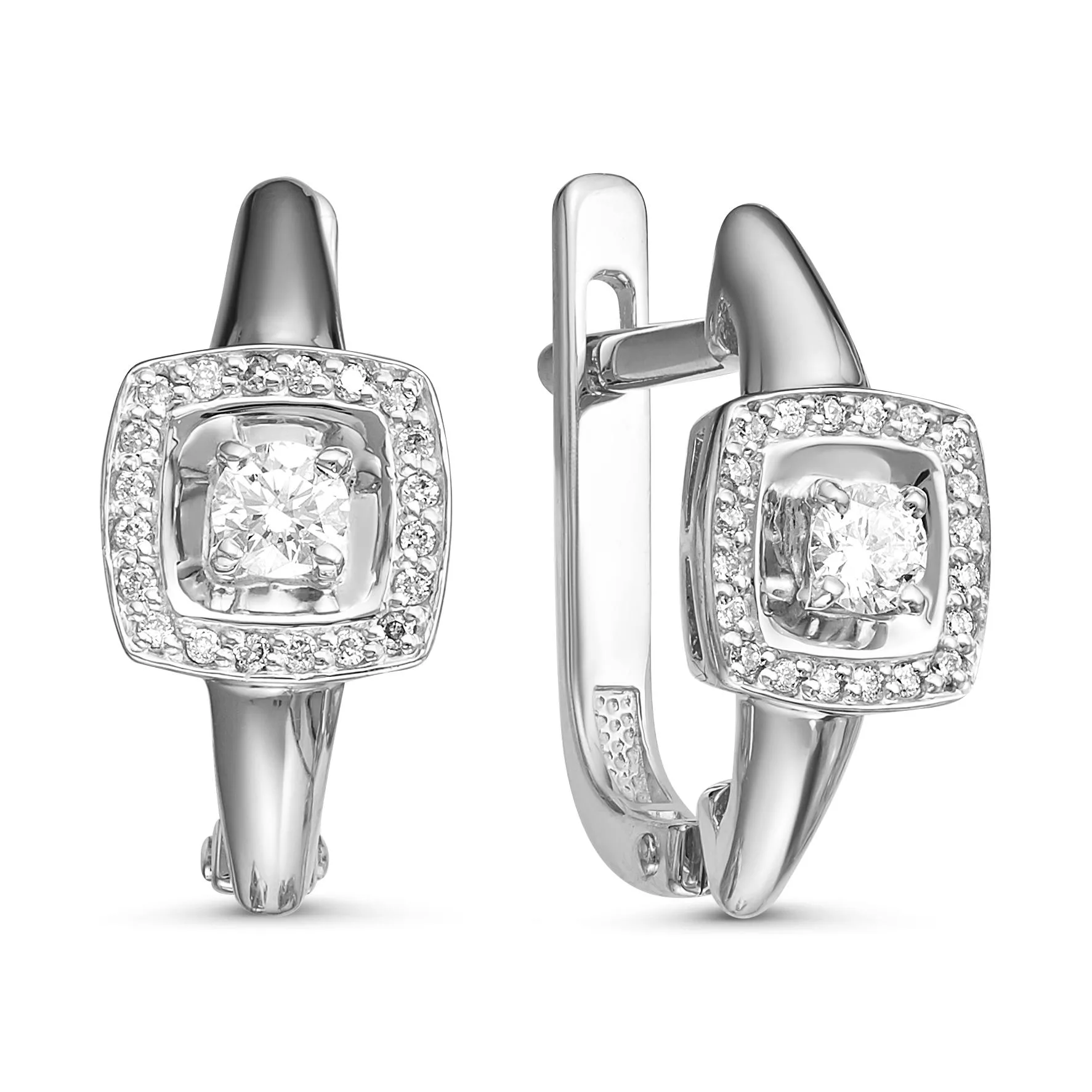 Серьги из белого золота с бриллиантом V21612510000