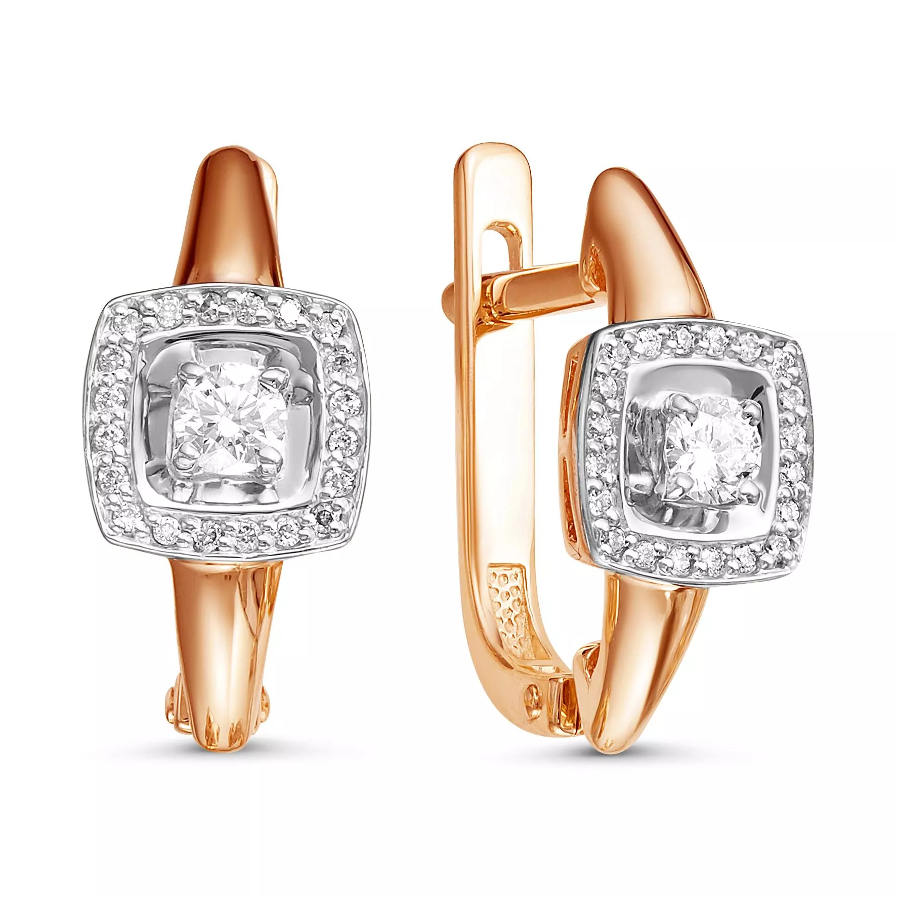 Серьги из красного золота с бриллиантом V21611510000