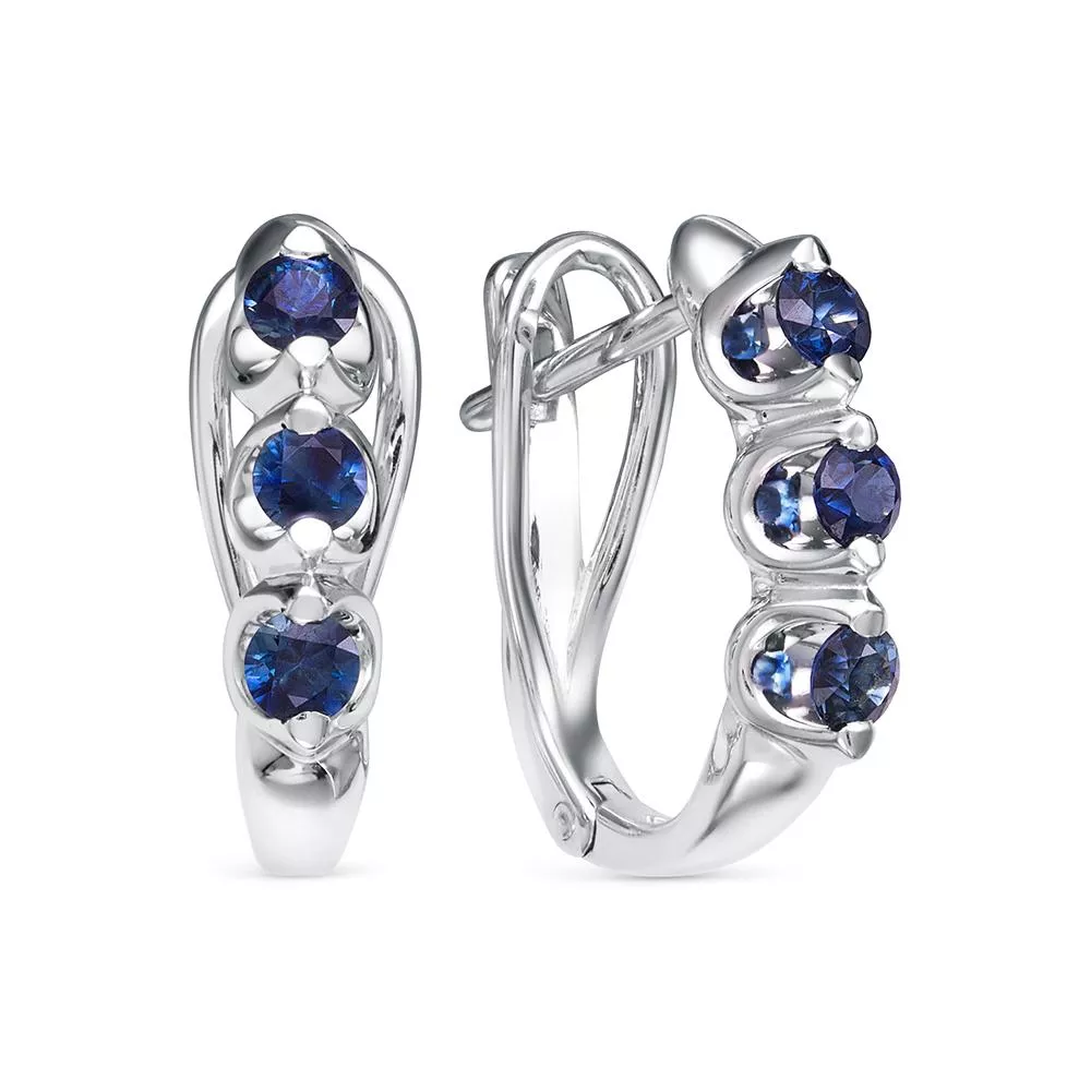 Серьги из белого золота с сапфиром V28392511000