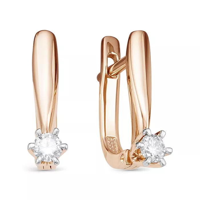 Серьги из красного золота с бриллиантом V26081510000