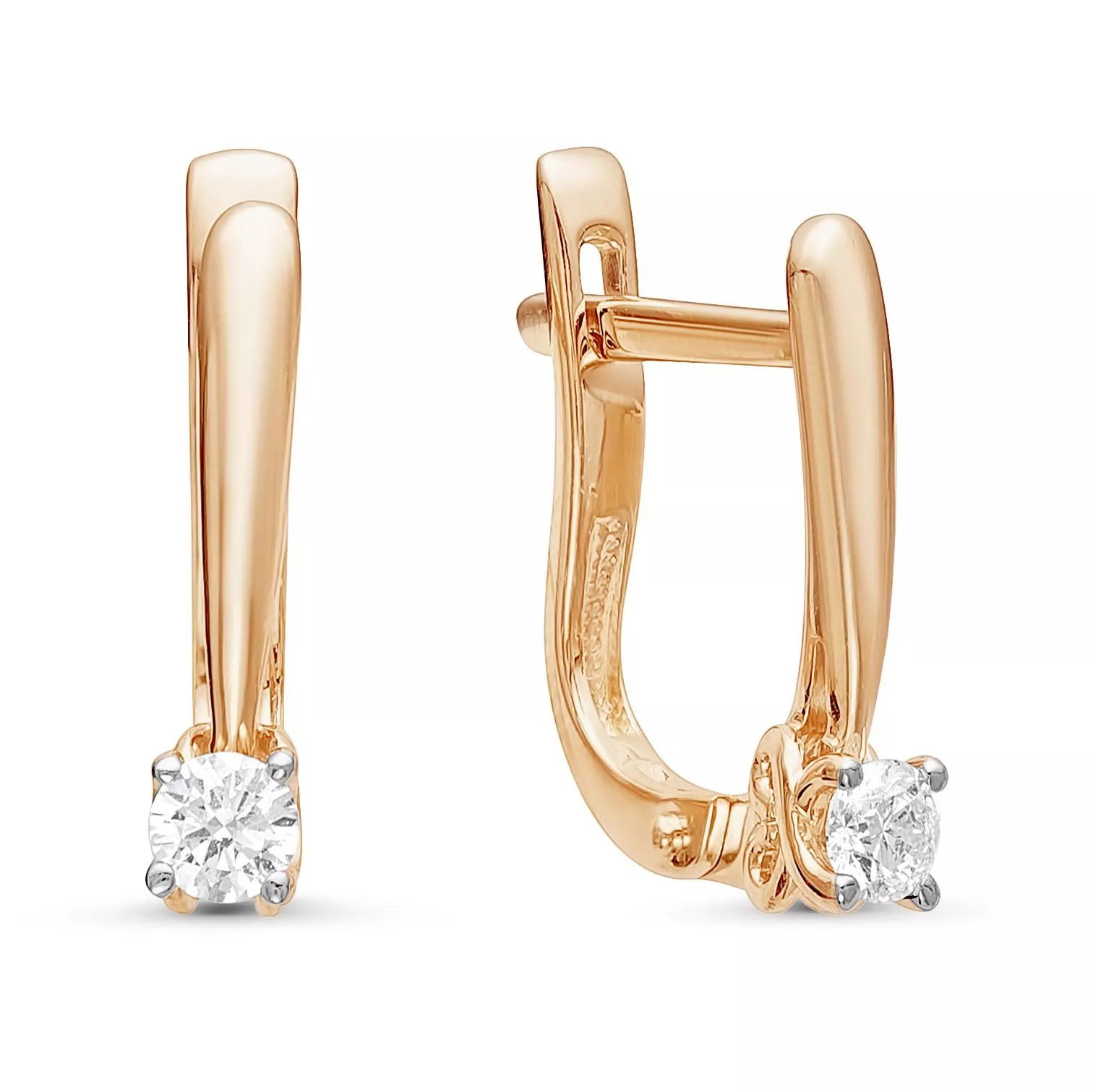 Серьги из красного золота с бриллиантом V20531510000