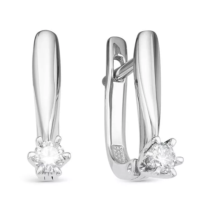 Серьги из белого золота с бриллиантом V26082510000