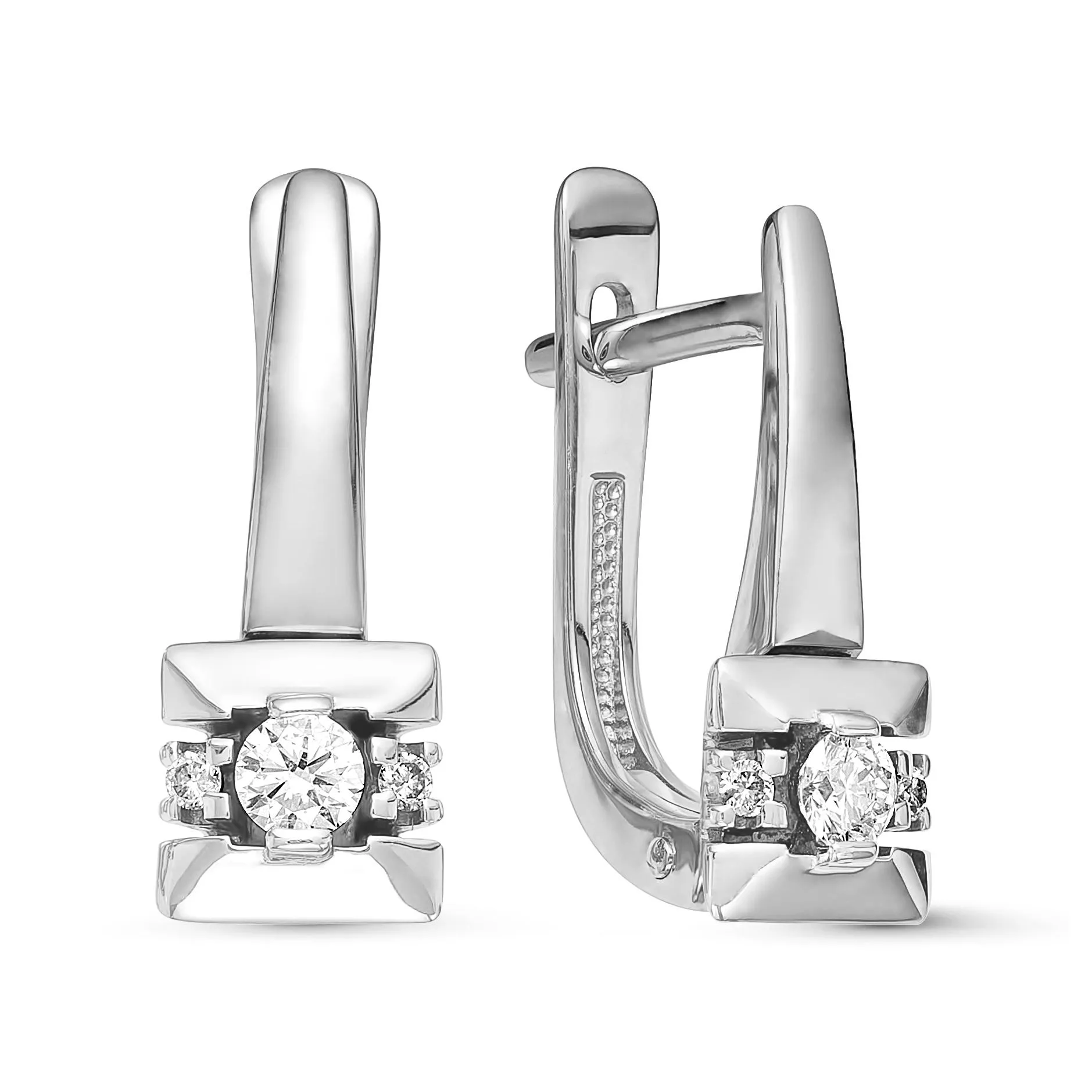 Серьги из белого золота с бриллиантом V21632510000
