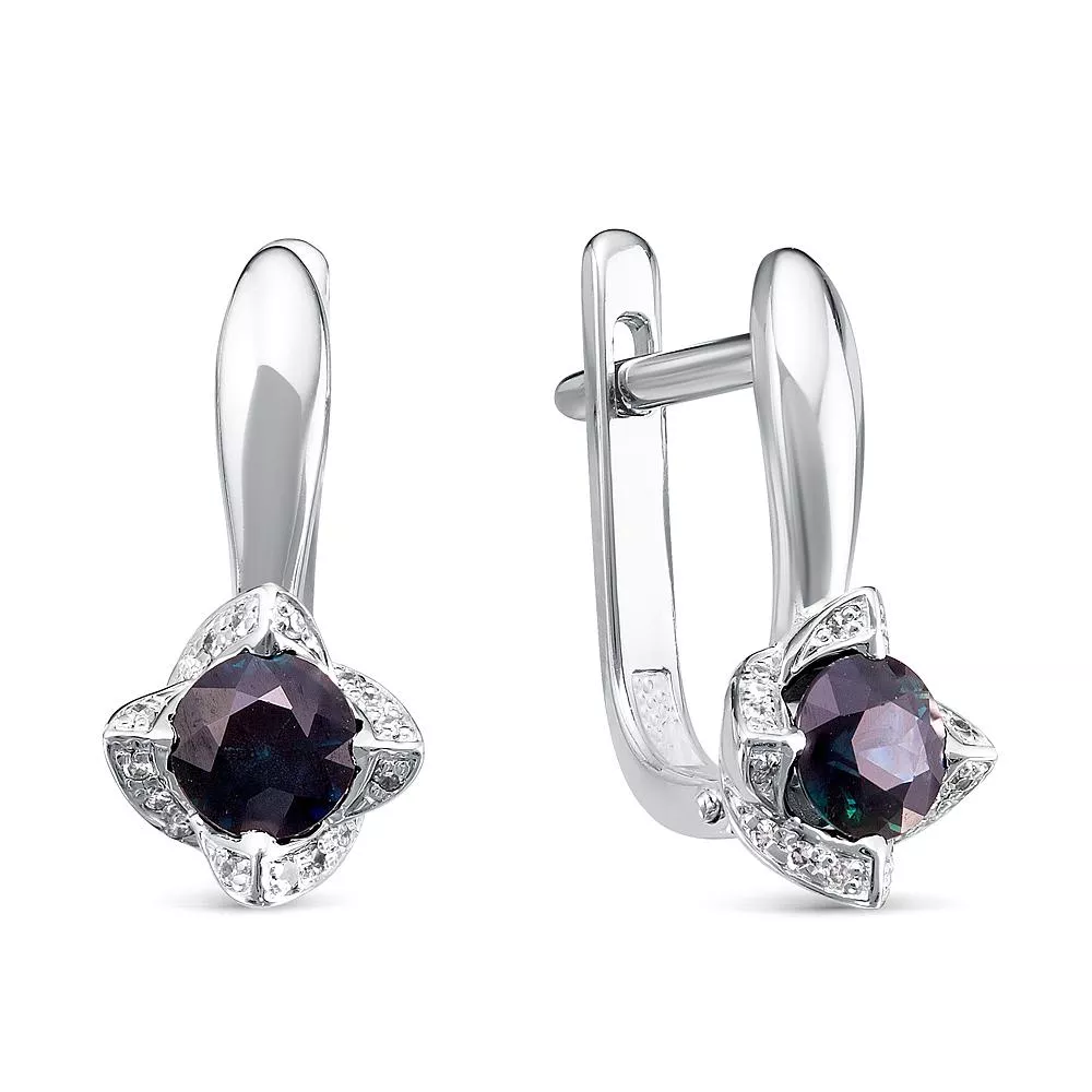 Серьги из белого золота с сапфиром V25632510300