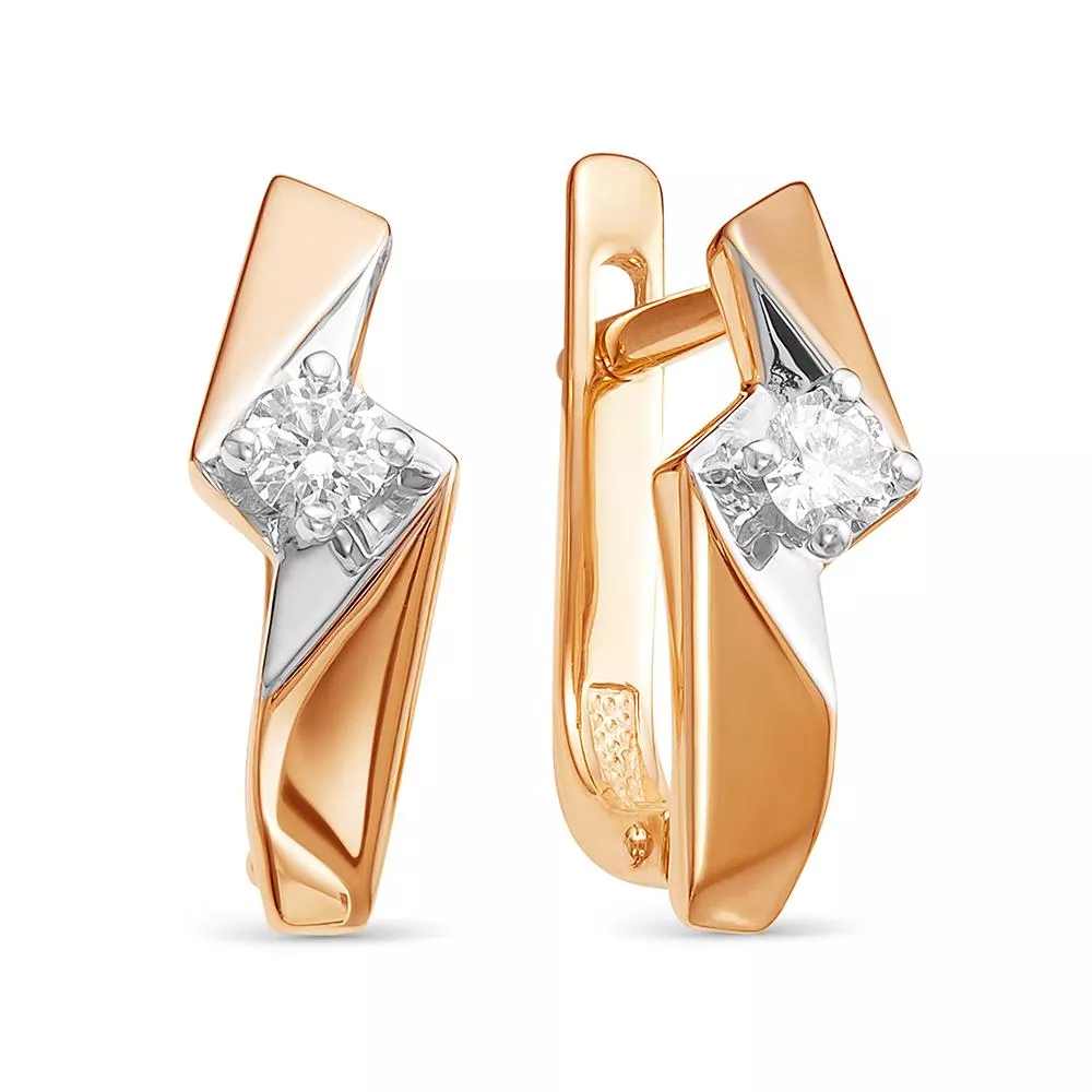 Серьги из красного золота с бриллиантом V24031510000