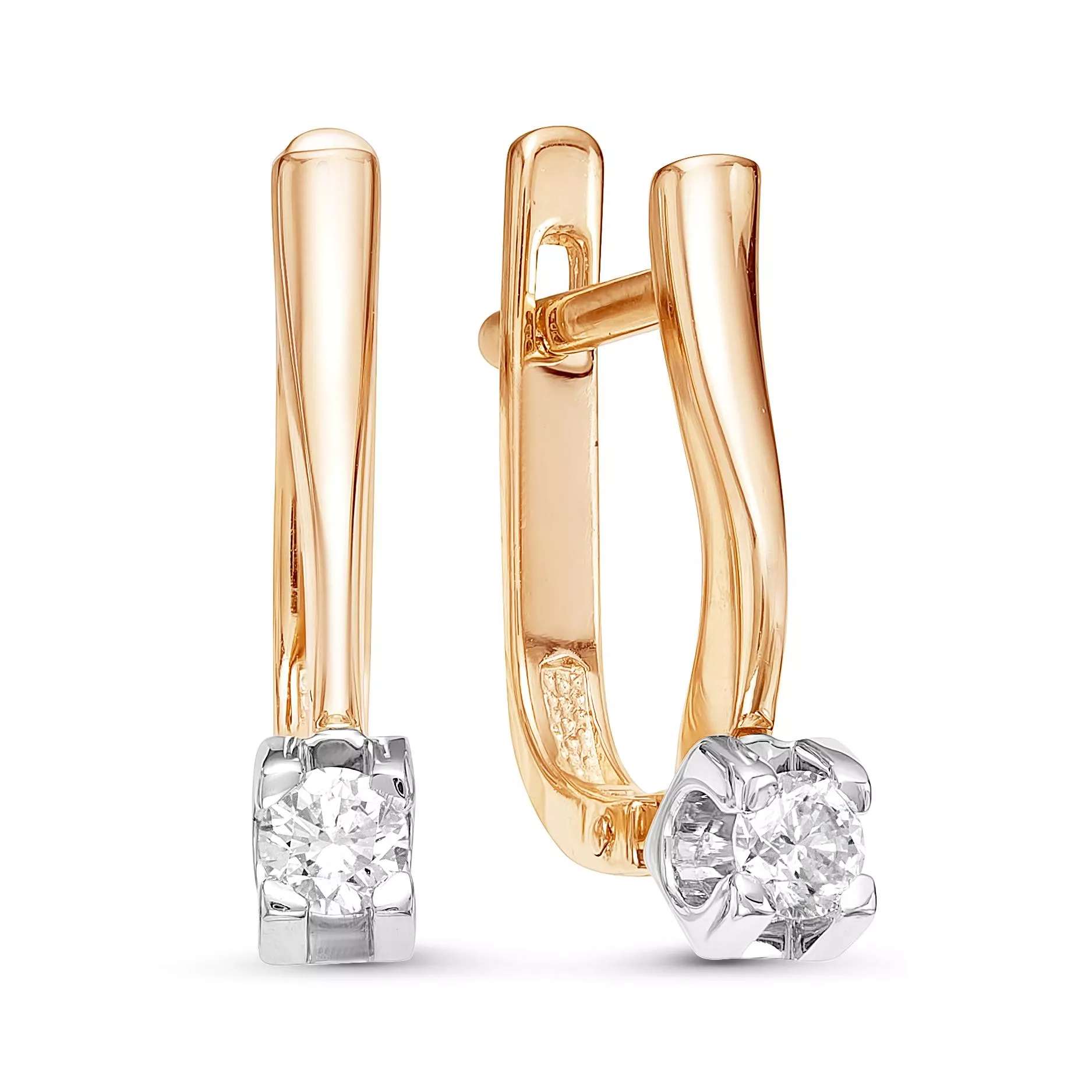 Серьги из красного золота с бриллиантом V21871510000