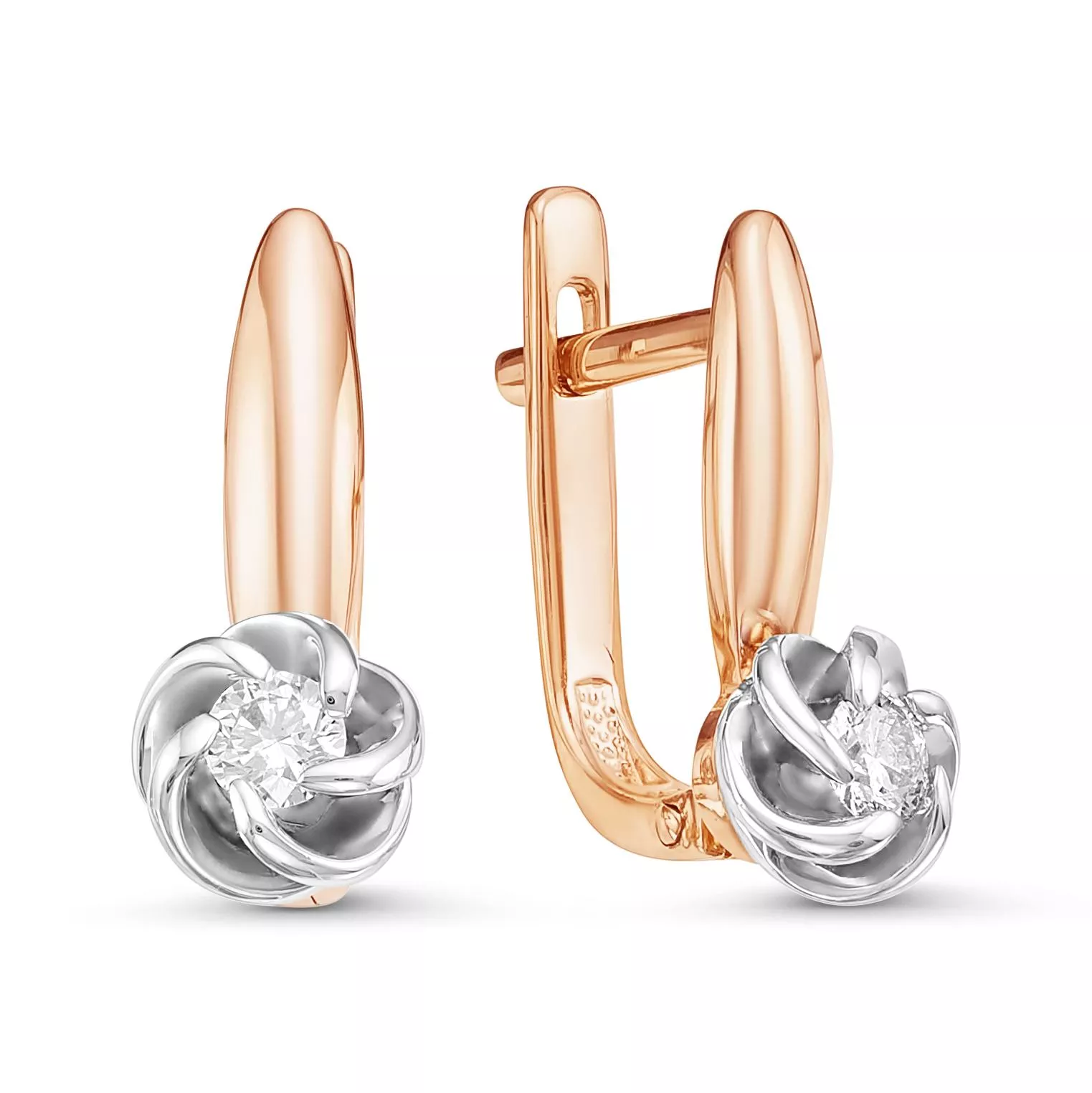 Серьги из красного золота с бриллиантом V24141510000
