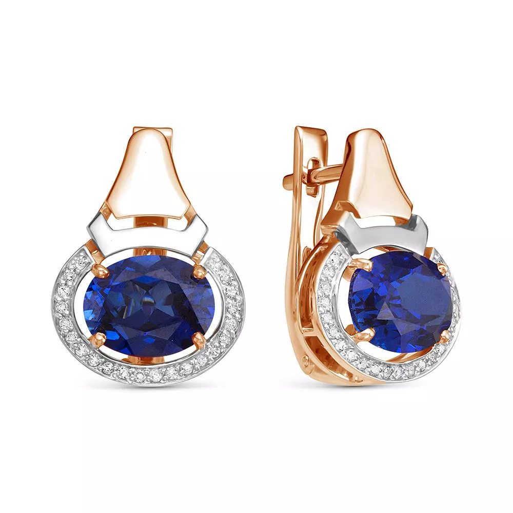 Серьги из красного золота с сапфиром V27701511600