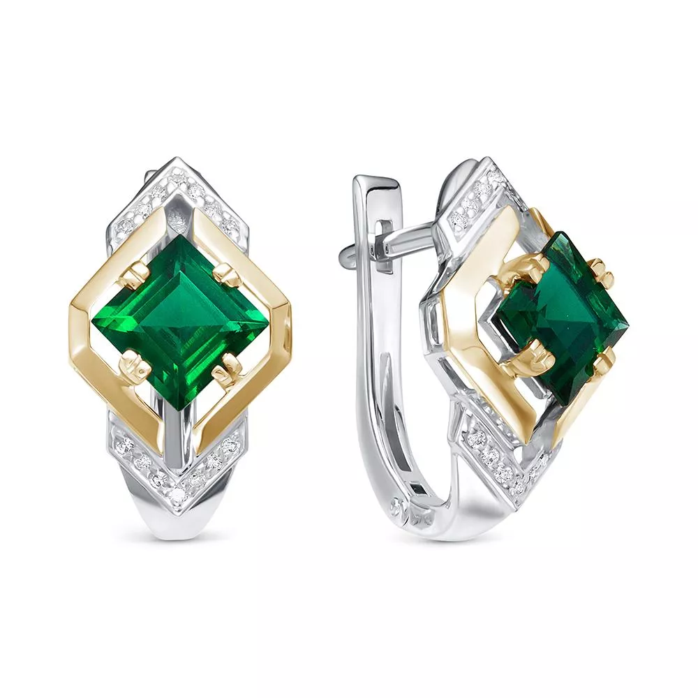 Серьги из белого золота с изумрудом V27712531700