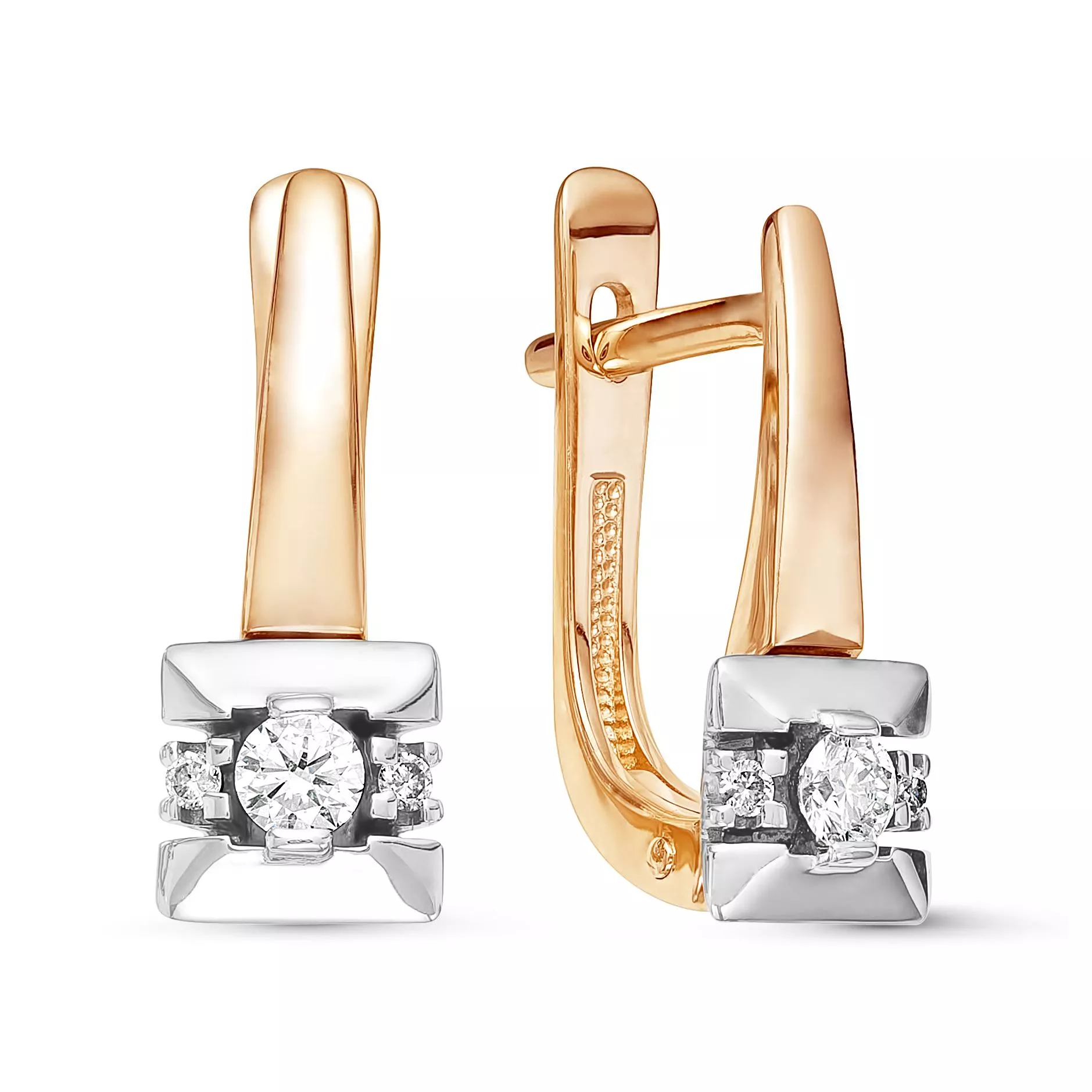 Серьги из красного золота с бриллиантом V21631510000