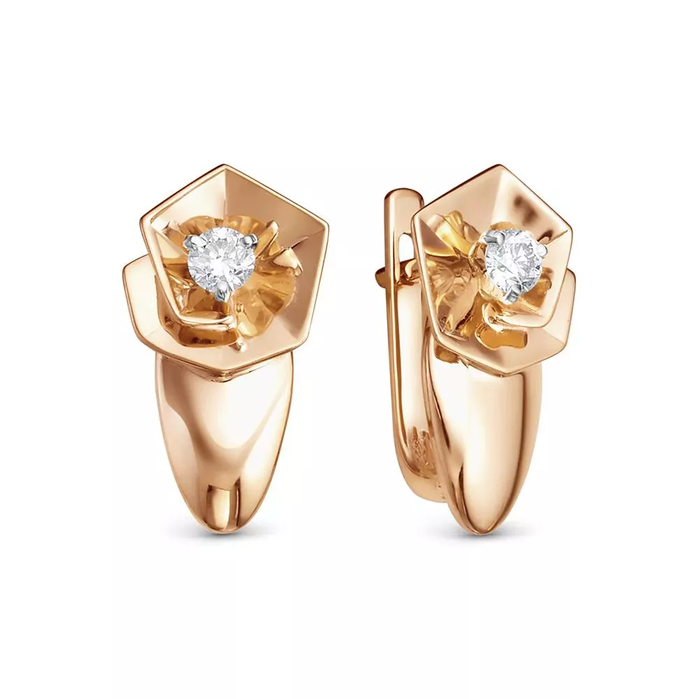 Серьги из красного золота с бриллиантом V27991510000