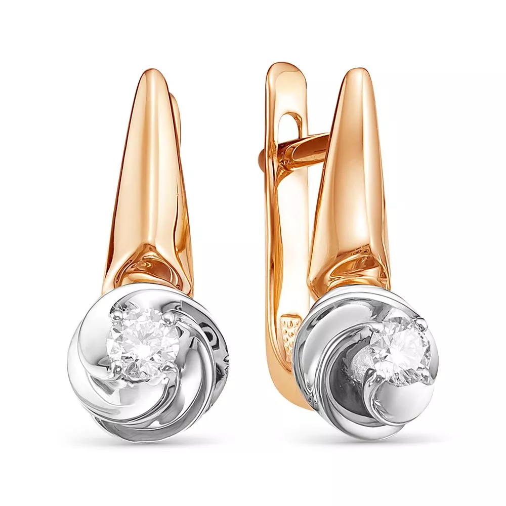 Серьги из красного золота с бриллиантом V24011510000