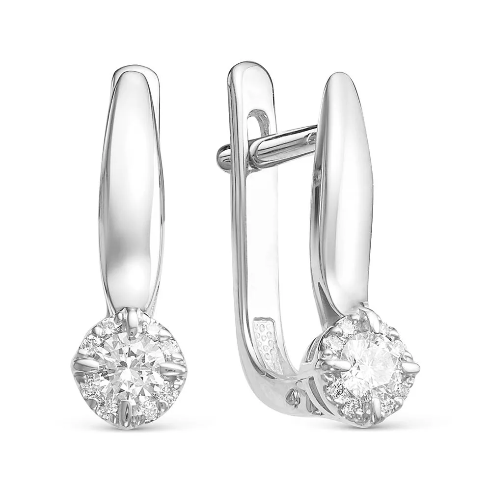 Серьги из белого золота с бриллиантом V24092510000