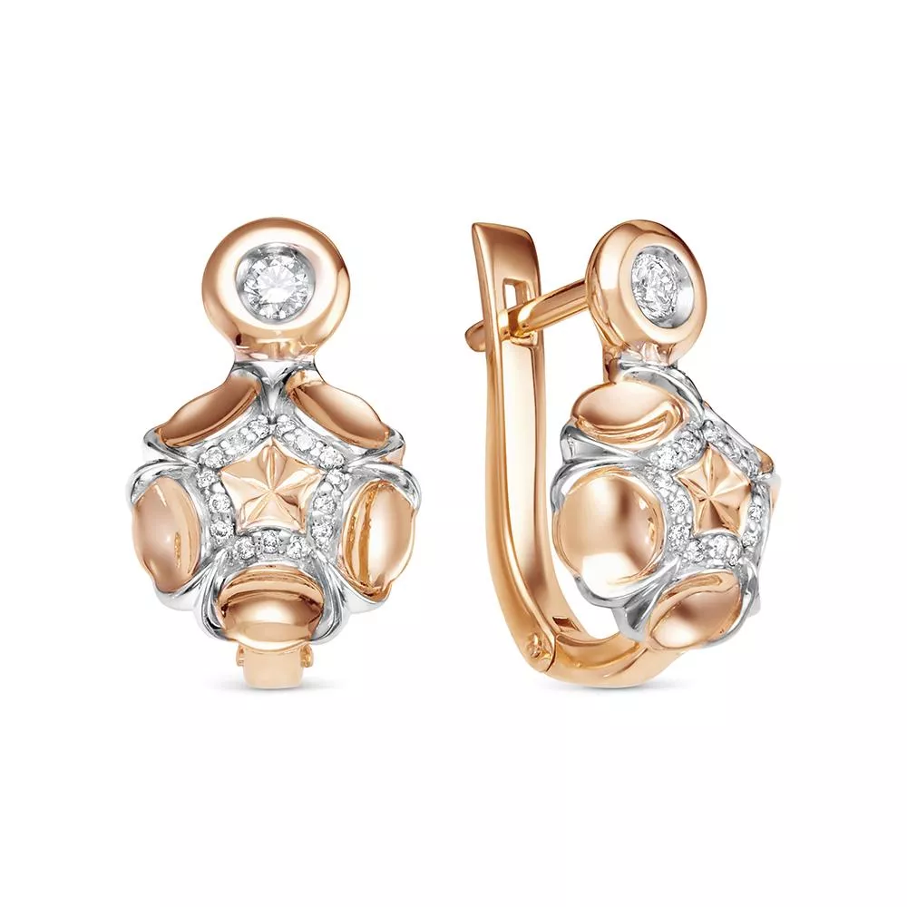 Серьги из красного золота с бриллиантом V28451510000