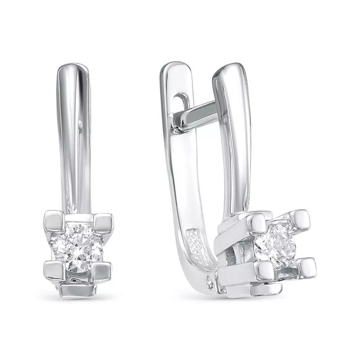 Серьги из белого золота с бриллиантом V24822510000