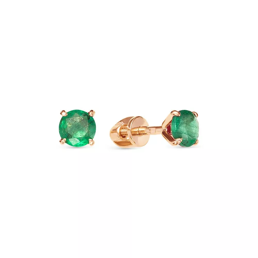Серьги из красного золота с изумрудом V43791501100