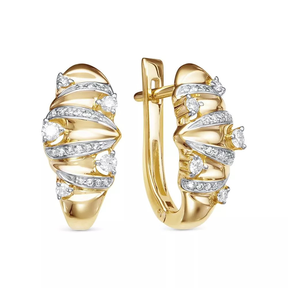 Серьги из лимонного золота с бриллиантом V28173510000