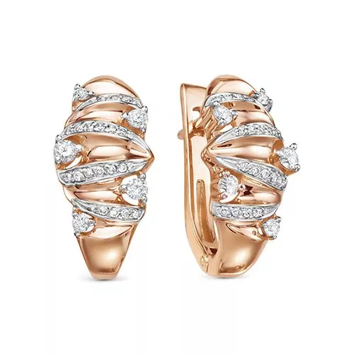 Серьги из красного золота с бриллиантом V28171510000