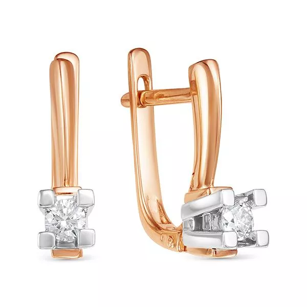 Серьги из красного золота с бриллиантом V24821510000