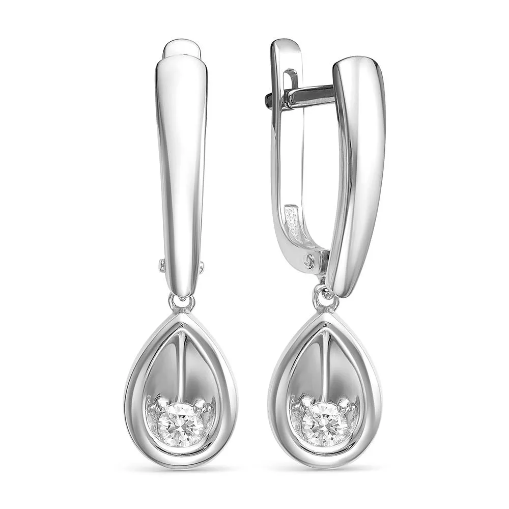 Серьги из белого золота с бриллиантом V23652510000