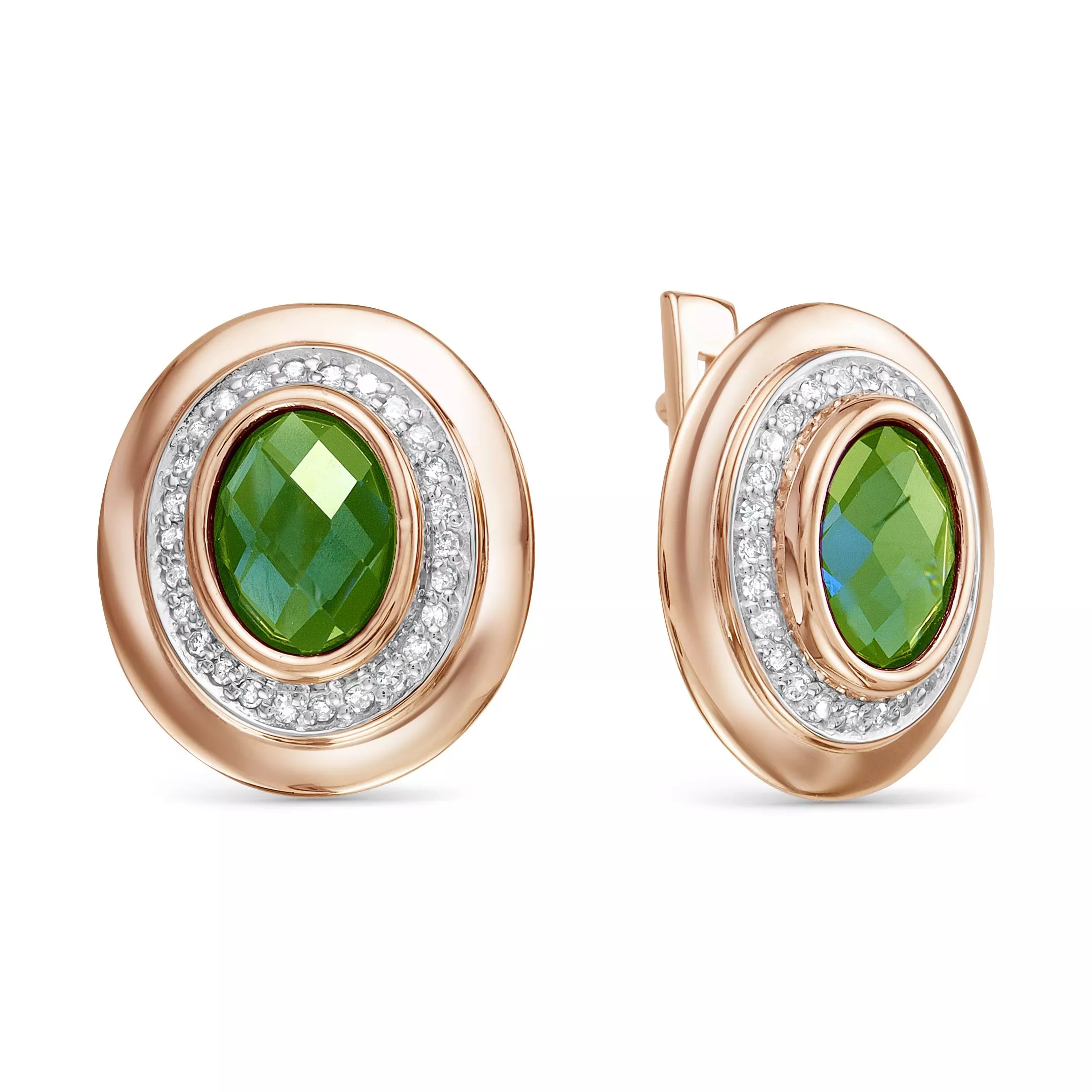 Серьги из красного золота с изумрудом V20911511700