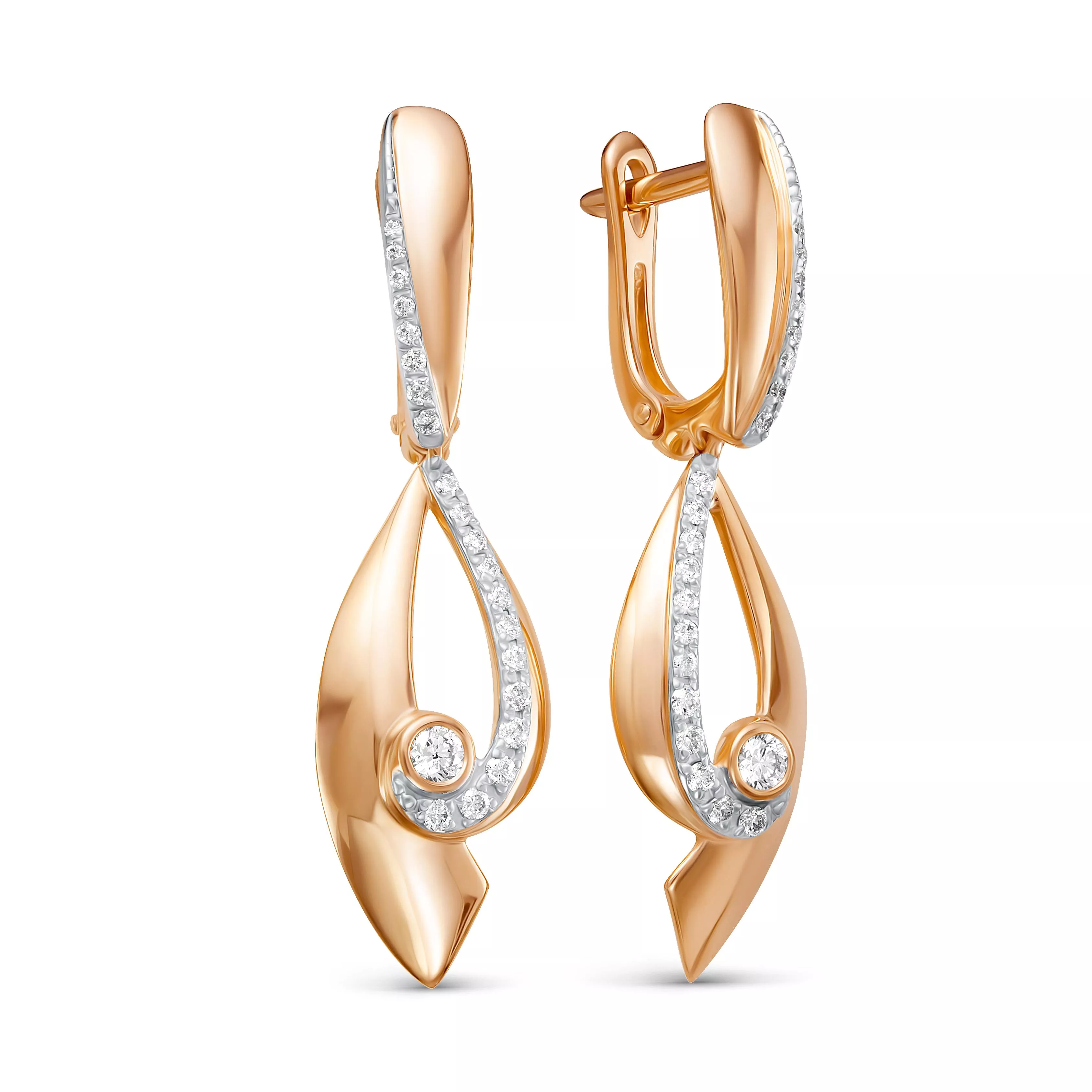 Серьги из красного золота с бриллиантом V27161510000