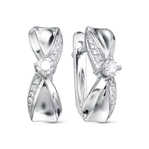 Серьги из белого золота с бриллиантом V28132510000