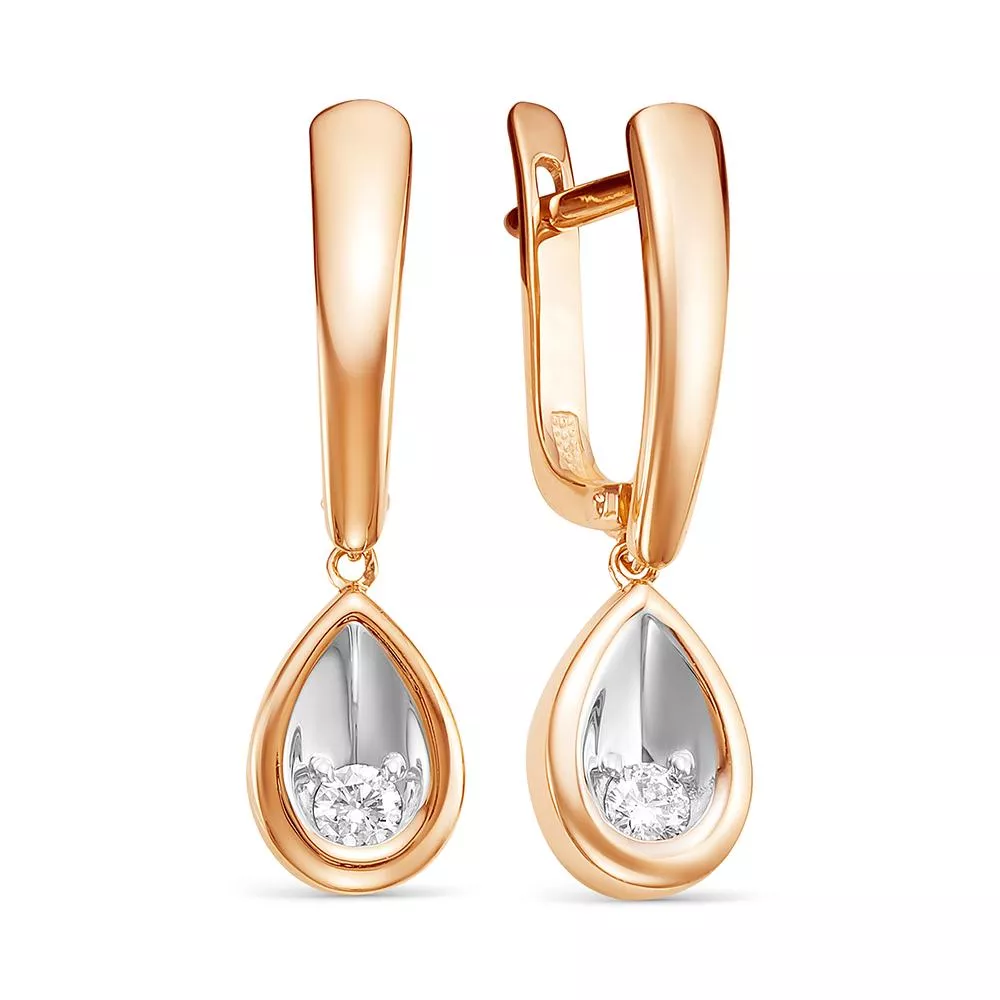 Серьги из красного золота с бриллиантом V23651510000