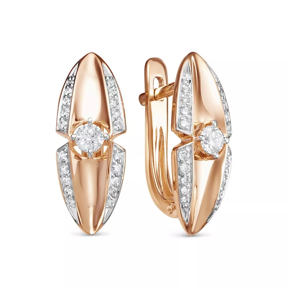 Серьги из красного золота с бриллиантом V28101510001