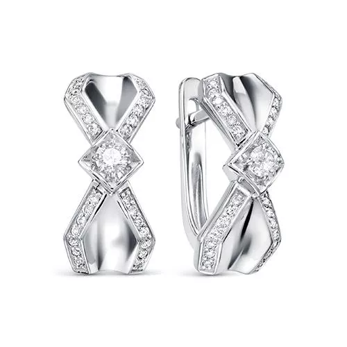Серьги из белого золота с бриллиантом V28122510000