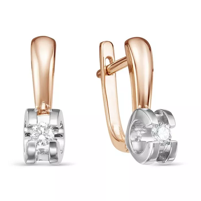 Серьги из красного золота с бриллиантом V24951510000